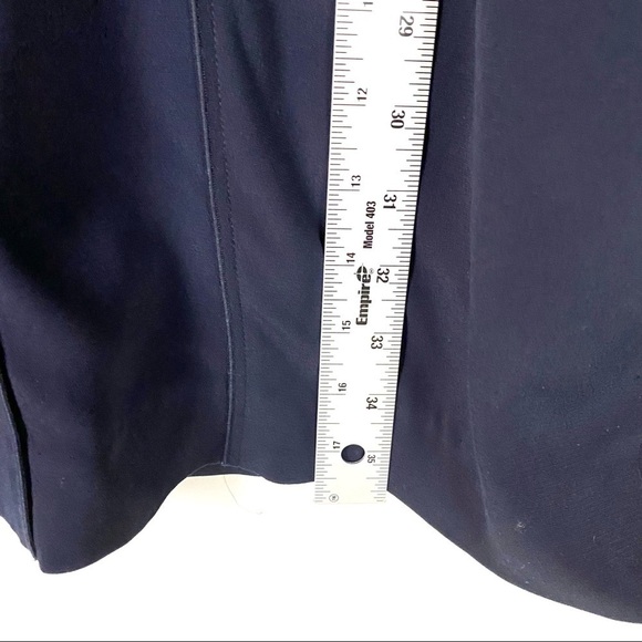 Vince V-Neck Matte Shine Dress Size XS Navy Pockets - Picture 11 of 12